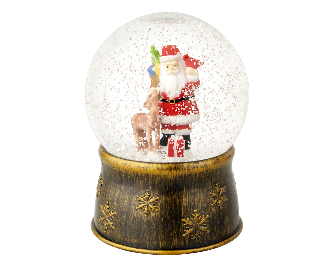 LED snowglobe plastic snowglobe with motion Battery-operated indoor gold/warm white D.13cm x H.17.5cm