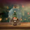 LED snowglobe plastic steady BO indoor gold/warm white D.12.5cm x H.19cm