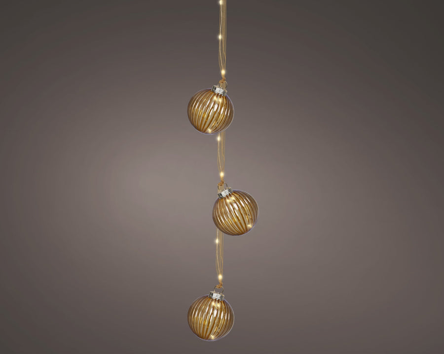 Micro Led Bundle Steady Bo Indoor Brown/Warm White L.5.7Cm X W.5.7Cm X H.28Cm - Christmas Lights - Windyridge Garden Centre