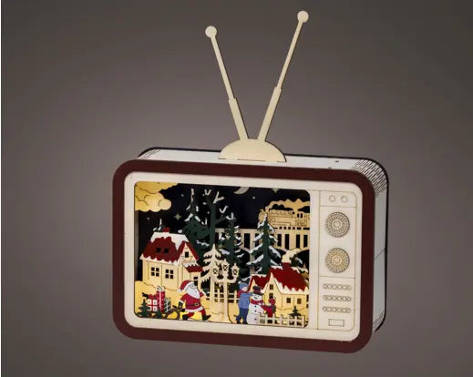 LED scenery plywood steady Battery-operated indoor fsc 100% colours/warm white L.8cm x W.26cm x H.33.5cm