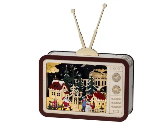 LED scenery plywood steady Battery-operated indoor fsc 100% colours/warm white L.8cm x W.26cm x H.33.5cm