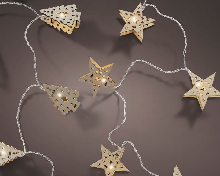 Led Stringlights Steady Bo Indoor 2Ass Natural/Warm White L.135Cm X W.6Cm X H.4.3Cm - Christmas Lights - Windyridge Garden Centre