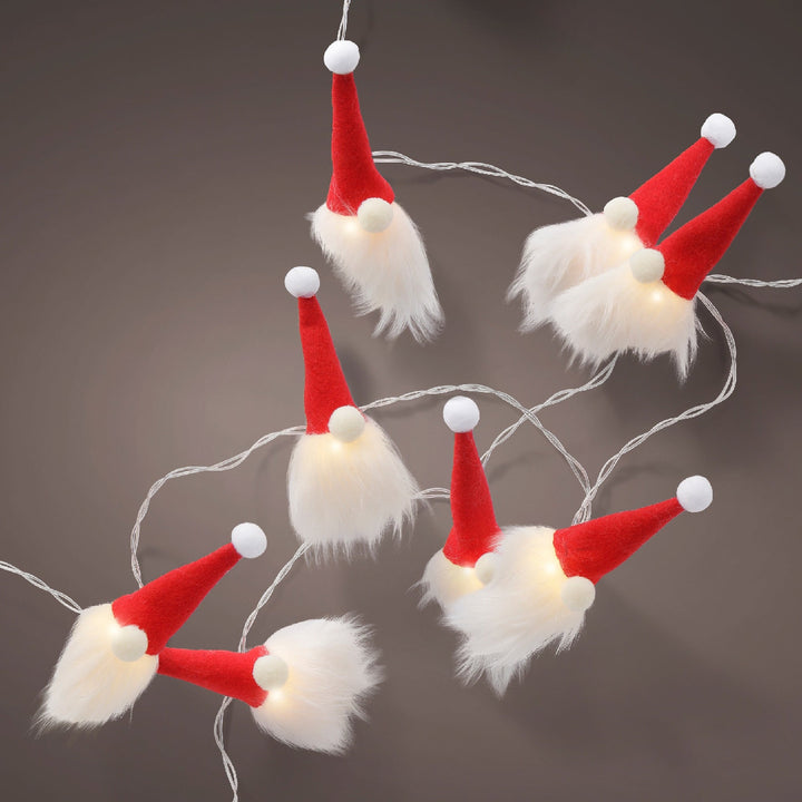 Led Deco String Lights Fabric House Steady Bo Indoor Red/Warm White L.135Cm - Christmas Lights - Windyridge Garden Centre