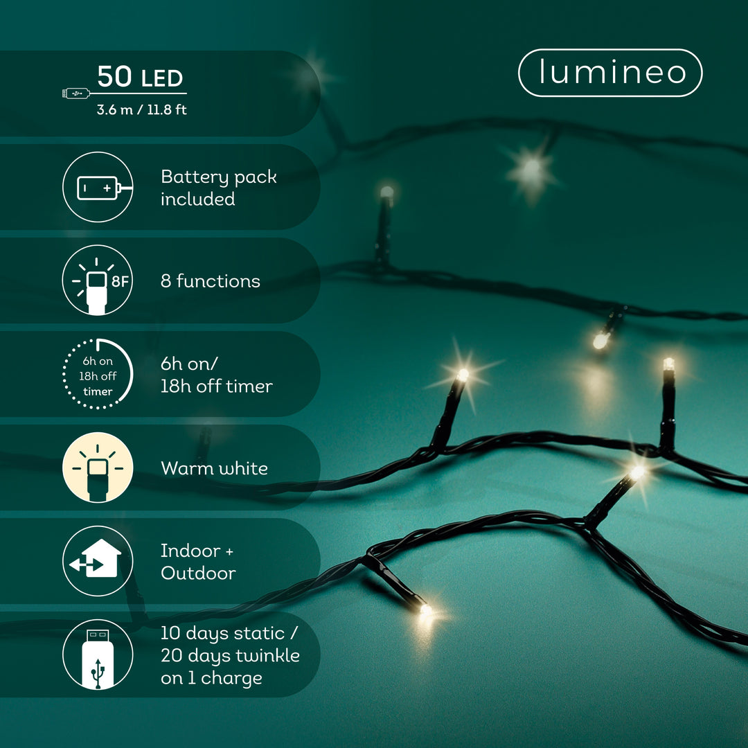 LED lights DuraCharge Basic Lights Warm White 3.675m