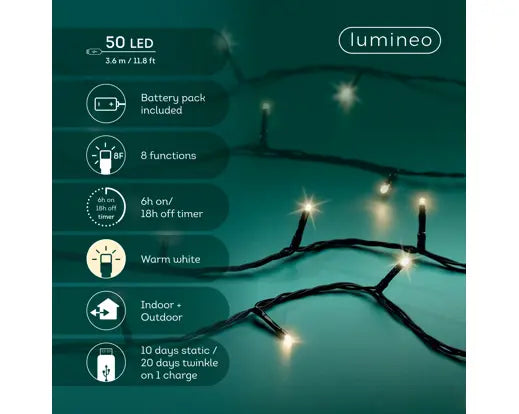 LED DuraCharge Basic Lights Warm White 367.5cm