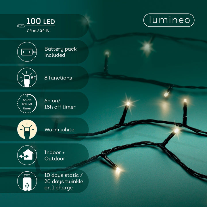 LED lights DuraCharge Lights Warm White 7.425m