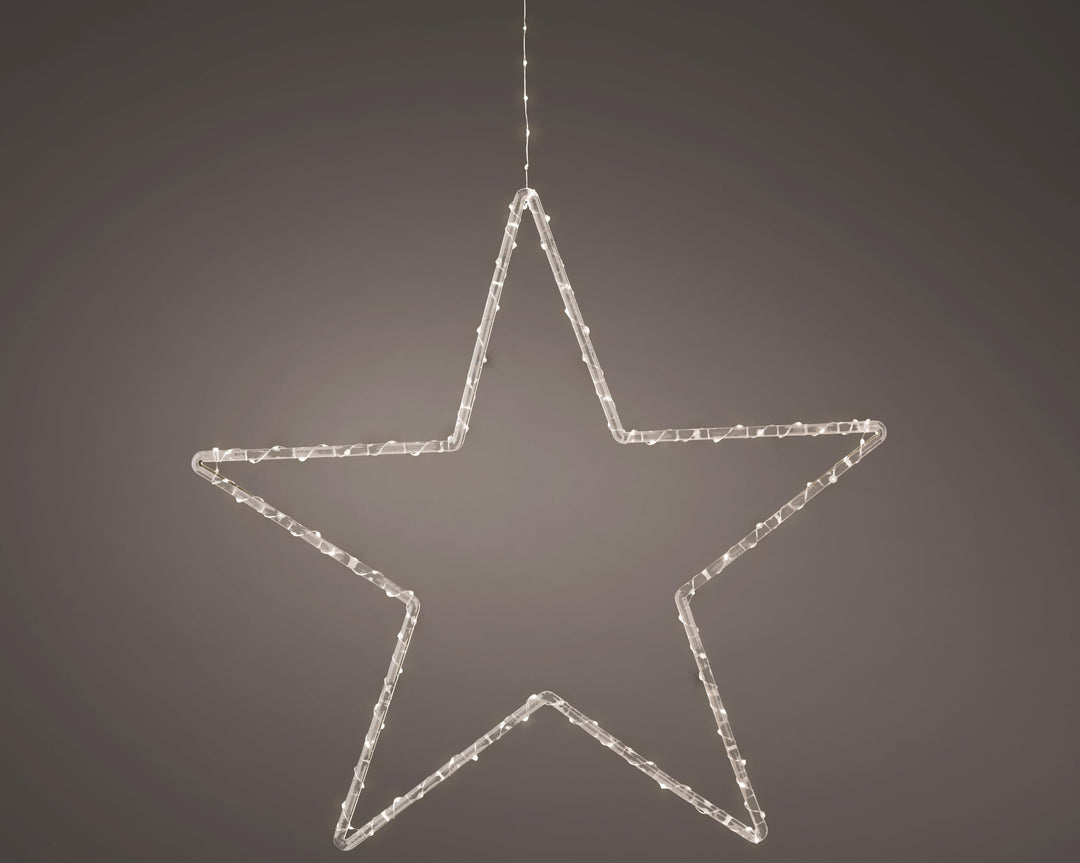 Micro Led Frame Light Plastic Star Steady Bo Outdoor Transparent/Warm White L.1Cm X W.60Cm X H.58Cm - Christmas Lights - Windyridge Garden Centre
