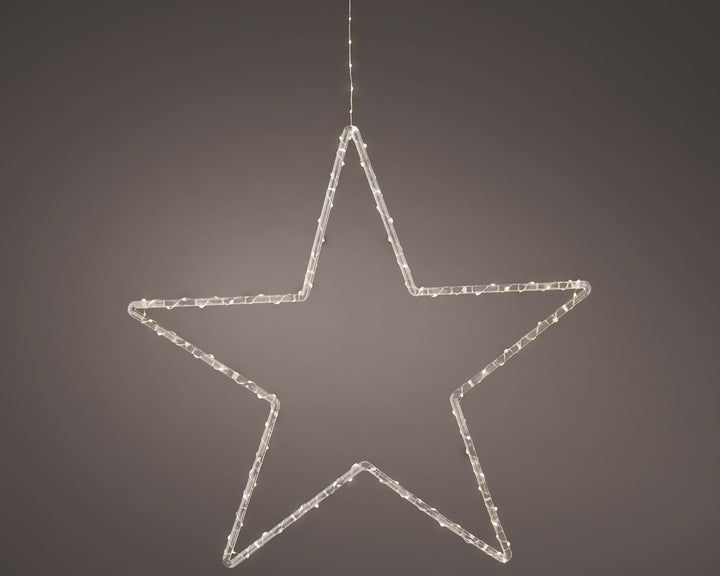 Micro Led Frame Light Plastic Star Steady Bo Outdoor Transparent/Warm White L.1Cm X W.60Cm X H.58Cm - Christmas Lights - Windyridge Garden Centre