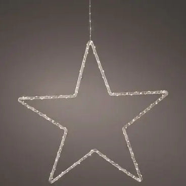 Micro LED frame light plastic star steady BO outdoor transparent/warm white L.1cm x W.60cm x H.58cm