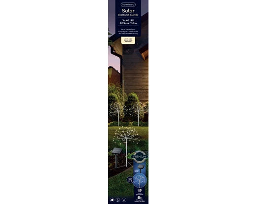 Solar polestar pvc 8 function twinkle effect white/warm white L.200cm x H.45cm