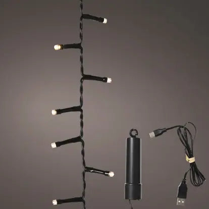 LED duracharge compact lights 8 function twinkle effect BO outdoor black/warm white L.400cm