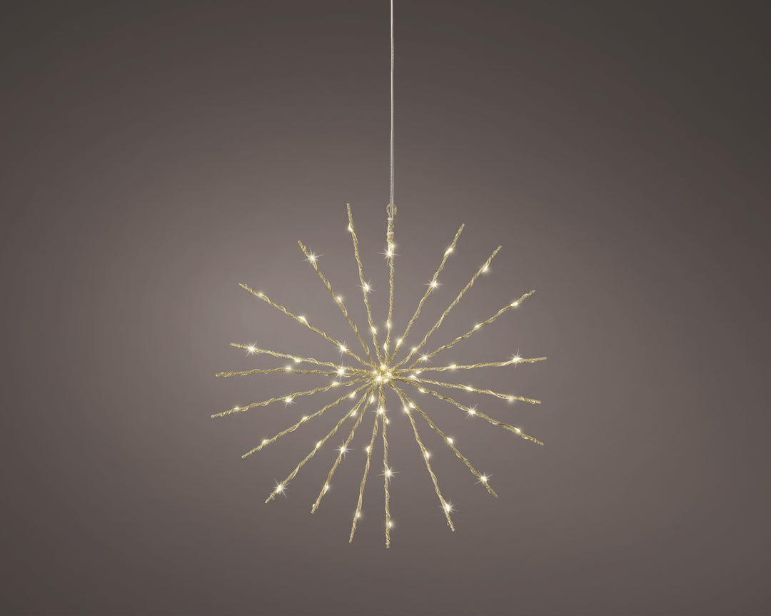 Micro LED Polestar Lights Flashing Effect Battery-Operated Outdoor Gold/Warm White D.30cm