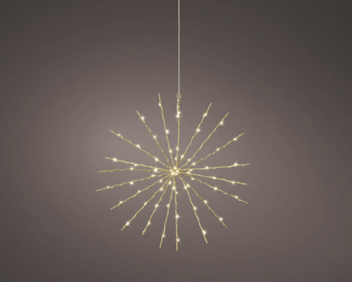 Micro LED Polestar Lights Flashing Effect Battery-Operated Outdoor Gold/Warm White D.30cm