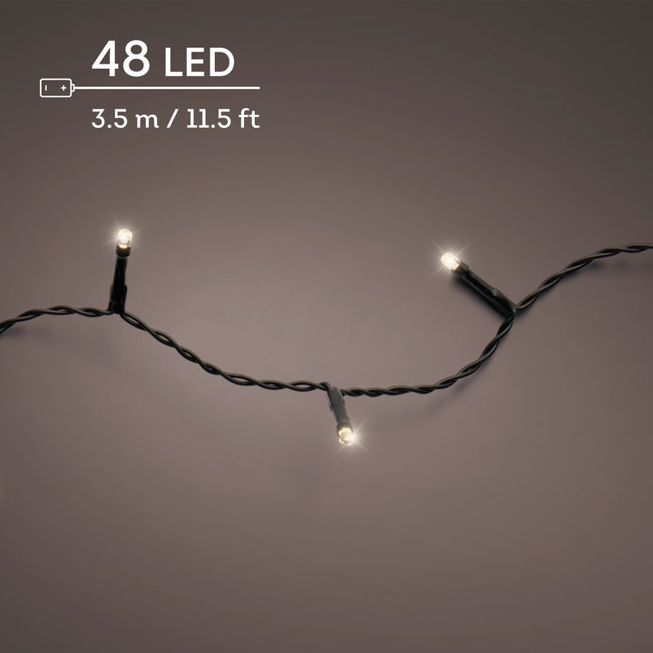 Warm white LED Durawise battery-operated Christmas lights, 3.5m string, alternate view