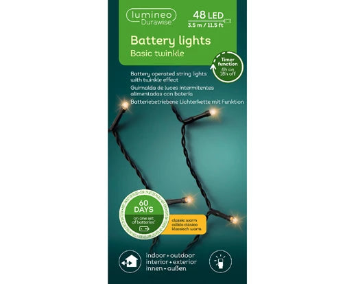 LED Durawise basic lights 8 function twinkle effect BO outdoor black/classic warm L.350cm