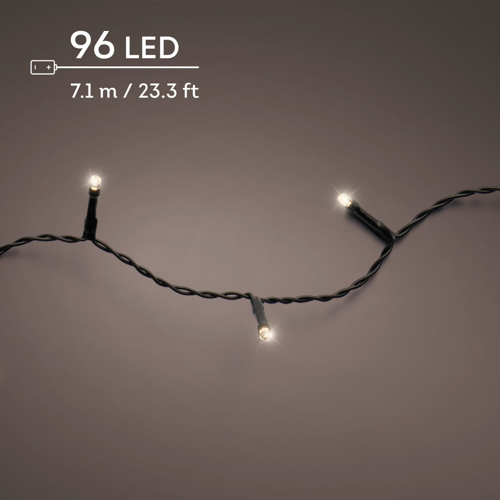 Warm white LED Durawise battery-operated Christmas lights, 7.1m string, alternate view