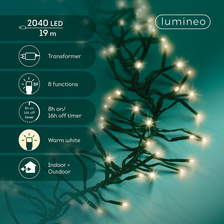 LED lights Cluster Lights Warm White 19m