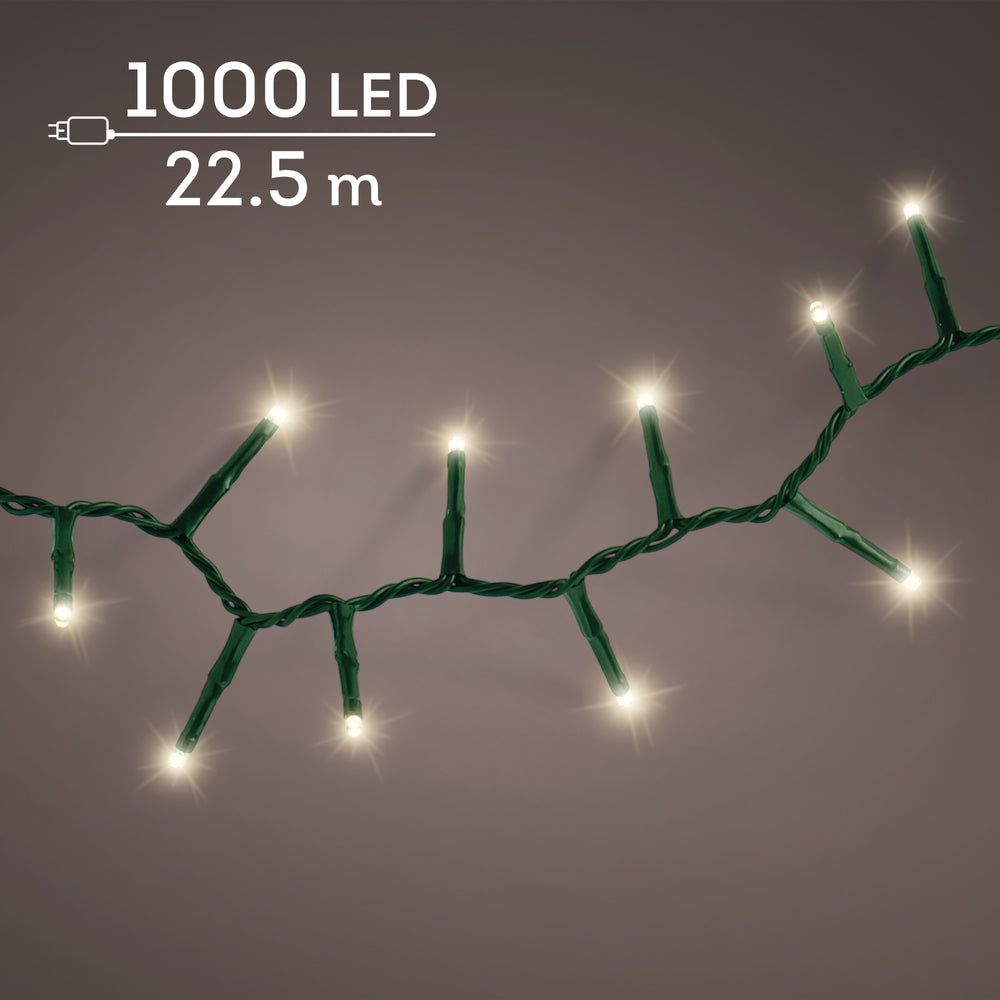 Warm white LED compact Christmas tree lights, 22.5m plug-in string, alternate view
