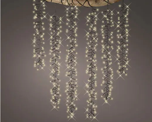 LED tree cascade cluster Plug-in warm white L.200cm