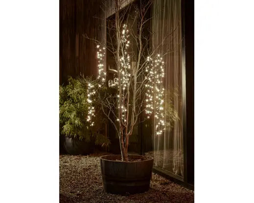 LED tree cascade cluster Plug-in warm white L.200cm