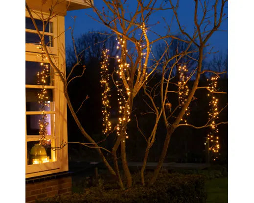 LED tree cascade cluster Plug-in warm white L.200cm