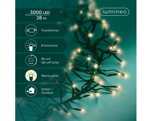 LED Cluster Lights Warm White 2800cm (Plug-in)