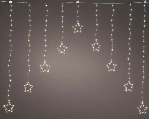 Micro LED curtain lights gb 8 function twinkle effect outdoor silver/warm white L.0.2cm x W.120cm x H.60cm