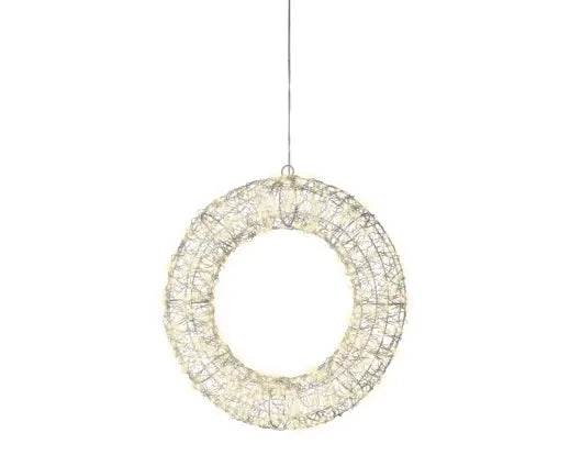 Micro LED frame light Plug-in metal wreath flashing & static effect outdoor silver/warm white L.7cm x W.38cm x H.38cm