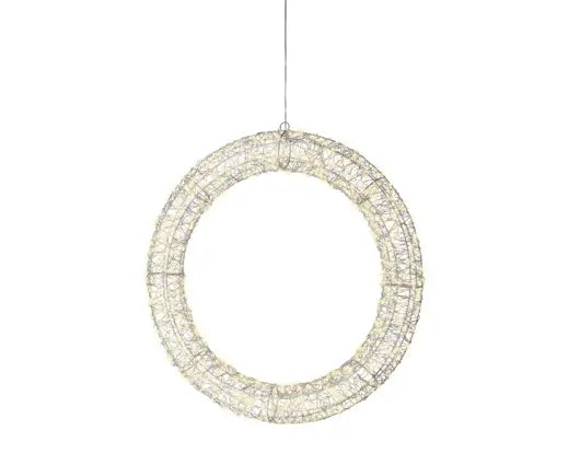 Micro LED frame light Plug-in metal wreath flashing & static effect outdoor silver/warm white L.7cm x W.58cm x H.58cm
