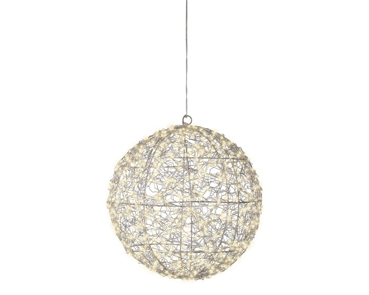 Micro LED frame light gb metal ball steady outdoor silver/warm white dia38cm