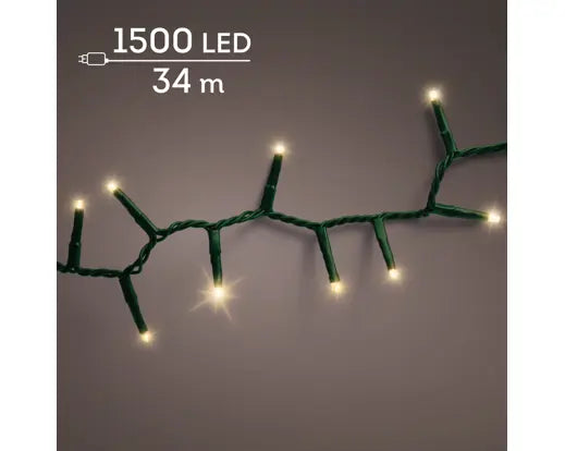 LED compact lights gb 8 function twinkle effect outdoor green/soft gold L.3400cm