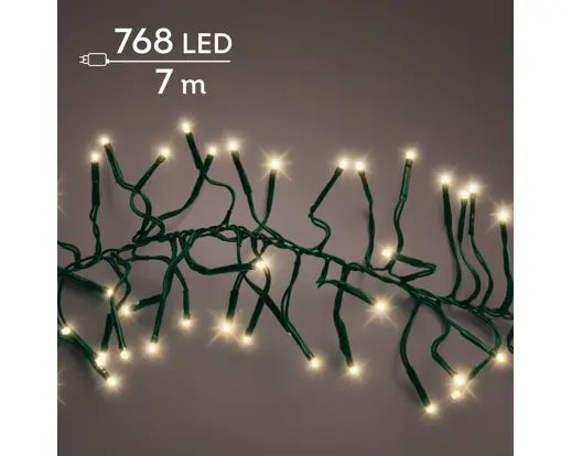 LED cluster lights gb 8 function twinkle effect outdoor green/soft gold L.700cm