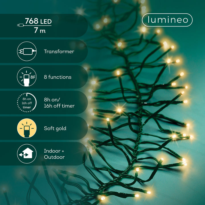 LED lights Cluster Lights Soft Gold 7m