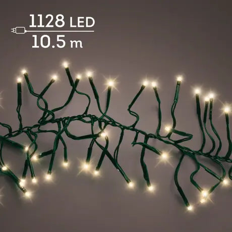 LED cluster lights gb 8 function twinkle effect outdoor green/soft gold L.1050cm