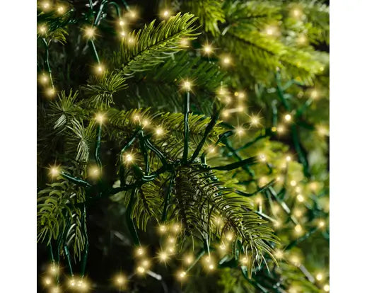 LED cluster lights gb 8 function twinkle effect outdoor green/soft gold L.1050cm