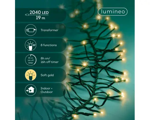LED Cluster Lights 1900cm (Plug-in)