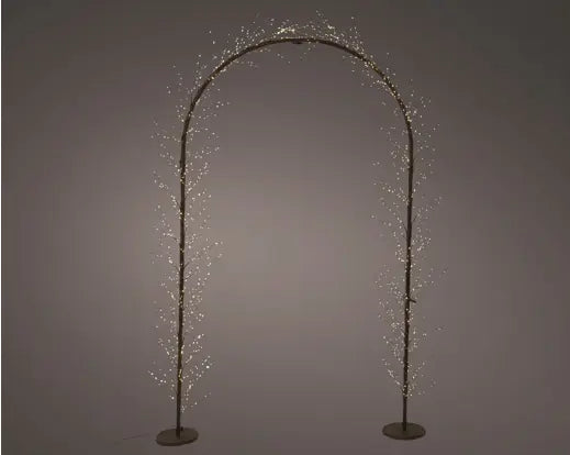 Micro LED arch Plug-in steady outdoor brown/warm white L.28cm x W.130cm x H.230cm