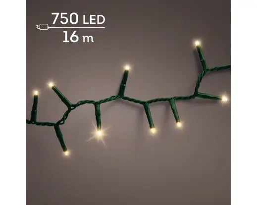 LED compact lights gb 8 function twinkle effect outdoor green/soft gold L.1600cm