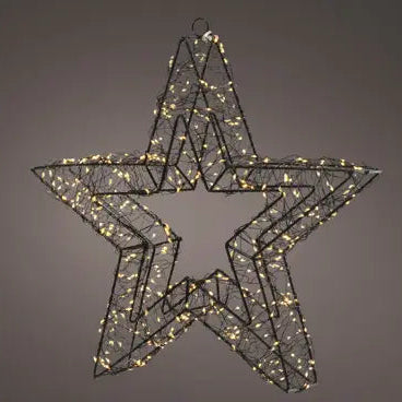 Micro LED star gb metal steady outdoor black/classic warm L.7cm x W.38cm x H.38cm