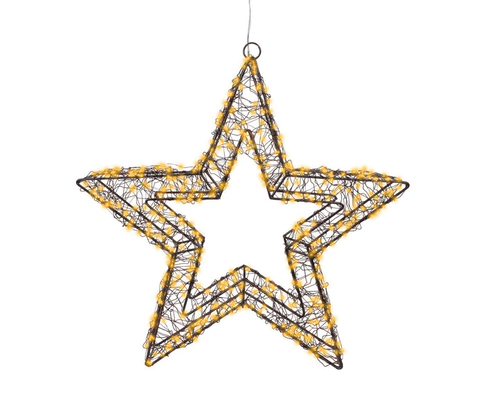 Micro LED star Plug-in metal flashing & static effect outdoor black/classic warm D.38cm x L.7cm