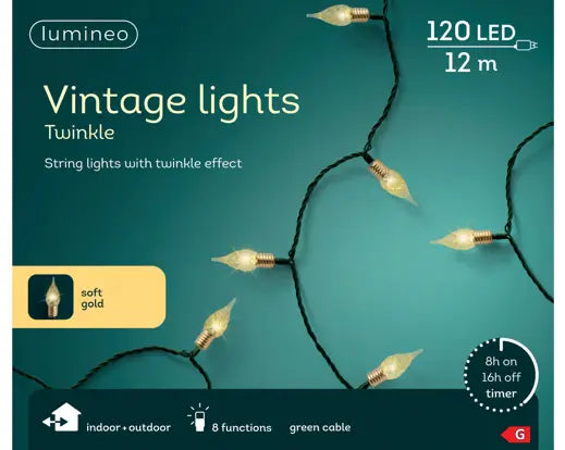 LED Vintage Lights Soft Gold 1190cm (Plug-in)