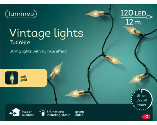LED Vintage Lights Soft Gold 1190cm (Plug-in)