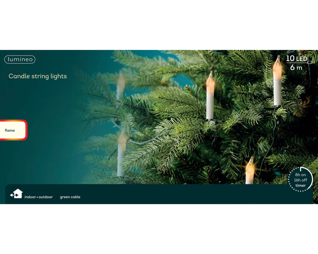 Plug-in LED flame-effect candle lights, 10cm