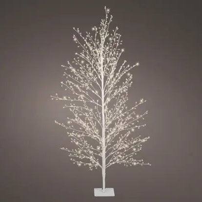 Silver Birch Full-Branch Outdoor Artificial Christmas Tree with Warm White Micro LEDs - W: 60 cm x H: 150 cm