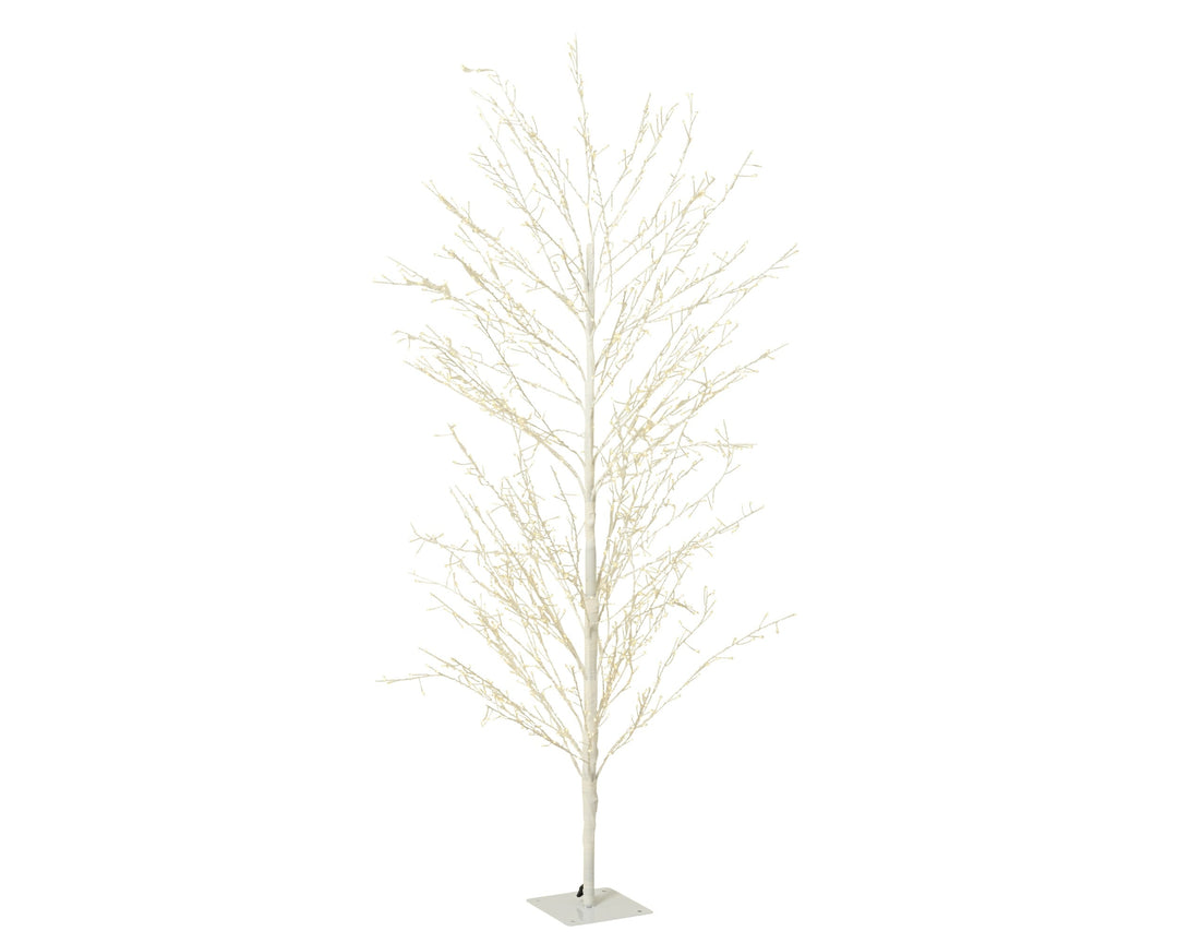 Silver Birch Full-Branch Outdoor Artificial Christmas Tree with Warm White Micro LEDs - W: 60 cm x H: 150 cm