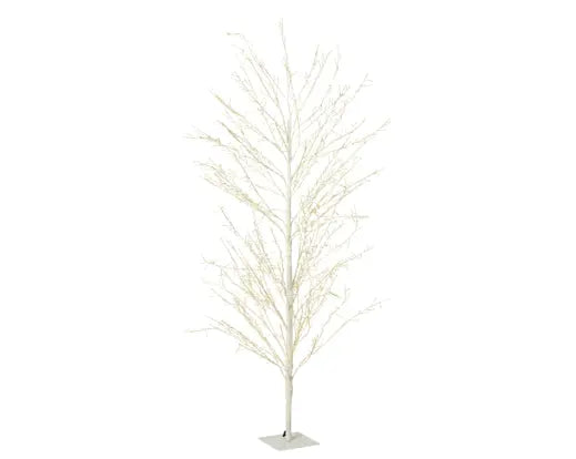Silver Birch Full-Branch Outdoor Artificial Christmas Tree with Warm White Micro LEDs - W: 60 cm x H: 150 cm
