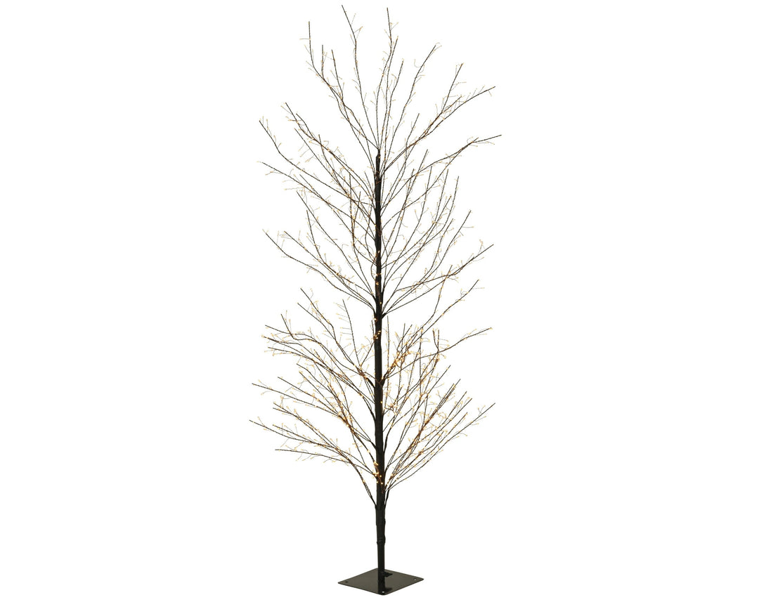 Black Full-Branch Outdoor Artificial Christmas Tree with Classic Warm Micro LEDs - W: 60 cm x H: 150 cm