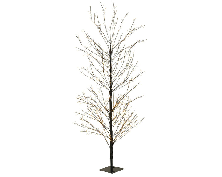 Black Full-Branch Outdoor Artificial Christmas Tree with Classic Warm Micro LEDs - W: 60 cm x H: 150 cm