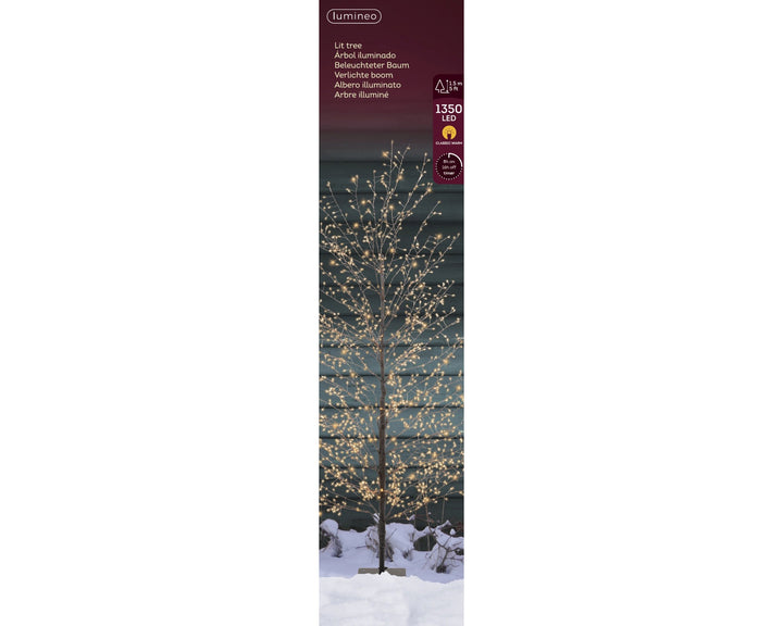 Black Full-Branch Outdoor Artificial Christmas Tree with Classic Warm Micro LEDs - W: 60 cm x H: 150 cm