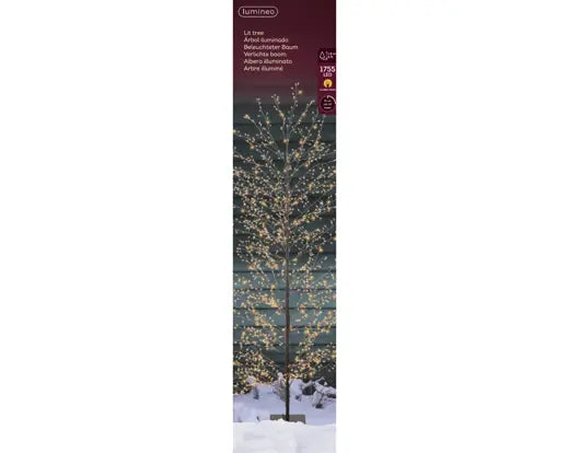 Black Full-Branch Outdoor Artificial Christmas Tree with Classic Warm Micro LEDs - W: 70 cm x H: 180 cm
